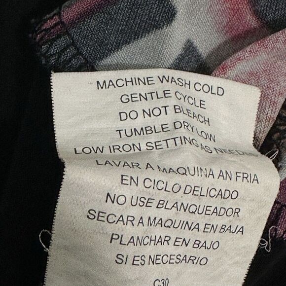 Luxology Women Dress 16 Black Red Jersey Knit Asymmetrical Hem Whimsigoth Grunge - Picture 14 of 14